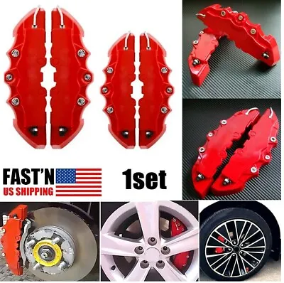 4x Red Car Universal Disc Brake Caliper Covers Front+Rear Car Brake Accessories • $12.49