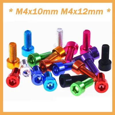 M4 Aluminum Alloy Allen Hex Socket Cap Head Screws Bolts Thread Length 10mm 12mm • $7.45