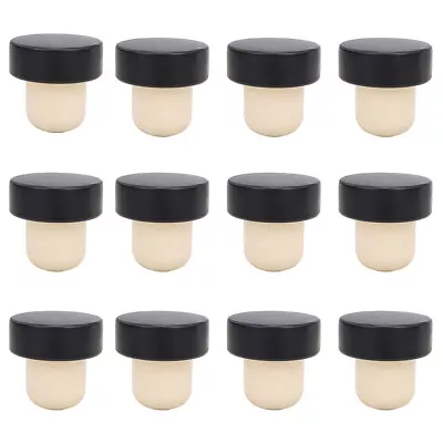 12x Black  T-Shape Wine Whiskey Bottle  Synthetic Cork 21.5mm Home Brew • $9.99