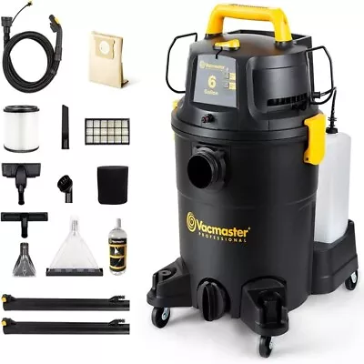 Vacmaster 6 Gallon 5.5HP Wet Dry Car Vacuum Cleaner Upholstery Shampoo 3-IN-1 • $179.99