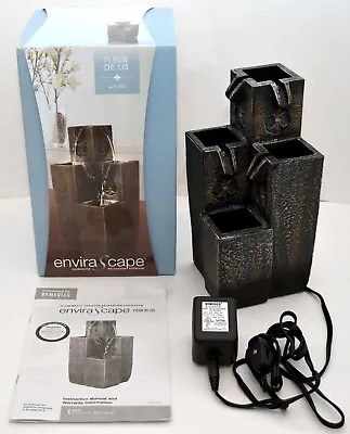 NEW HoMedics Fleur-De-Lis Envirascape Bronze Indoor Relaxation Water Fountain • $26.55