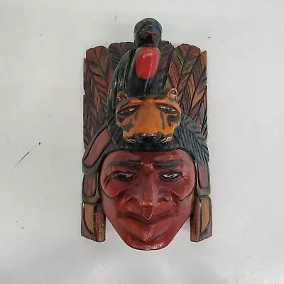 Vintage Small Hand Carved & Painted South American Folk Art Mask • $9.99