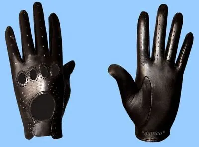 Leather Gloves! New Mens Genuine Black Lambskin - Kid Leather Driving Gloves  • $39.95