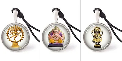 Ganesha Hindu God Necklace Pendants Pewter Silver Jewelry JNP • $9.99