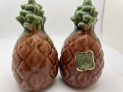 Arcadia Ceramics Pineapples Salt And Pepper Shakers V 27 • $14.40