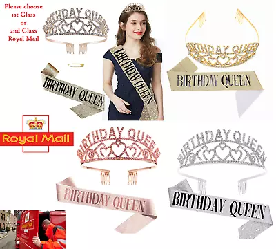 Women Birthday Queen Tiara And Sash Set • £7.99