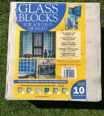 £59 • Buy Clear Glass Blocks (Pack Of 10) (Flemish) 5 Available, German Quality Sealed New
