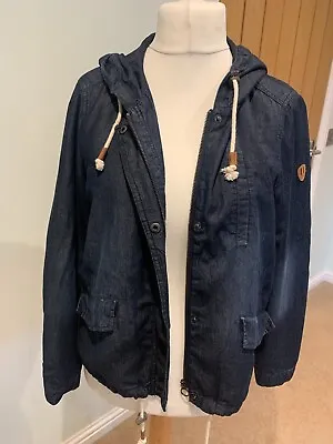 Only Blue Denim Hooded Jacket Size L /12-14 • £12