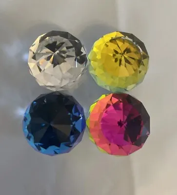 Swarovski Crystal 30 MM  Vitrail Colored Ball Figurine Paperweight Lot Of 4 • $99