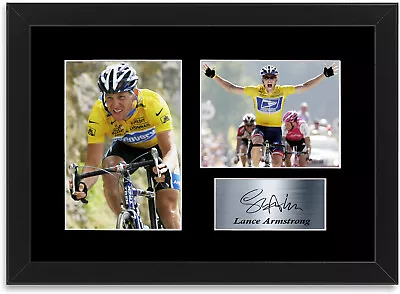 £18.99 • Buy Lance Armstrong Road Racing Cyclist Signed Photo Display Poster A4 Framed