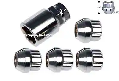 Locking Lug Nuts | Wheel Locks |1/2x20 Chrome | Open Ended Bulge Acorn • $10.98