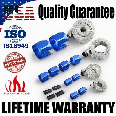 $29.69 • Buy Stainless Steel Braide Engine Vacuum Heater Fuel Line Hose Sleeve Clamps Kit