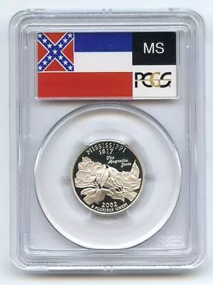 2002 S 25C Silver Mississippi Quarter PCGS PR70DCAM • $41.71