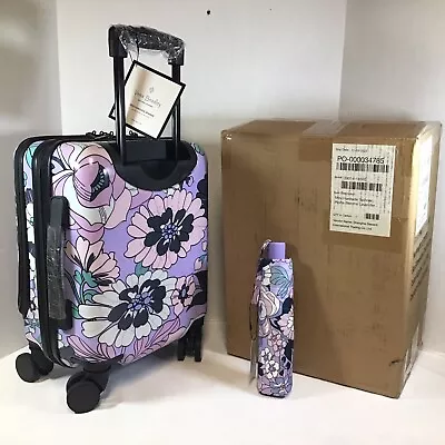 VERA BRADLEY Mini Hardside Rolling Spinner Suitcase Under Seat Design & Umbrella • $259.95