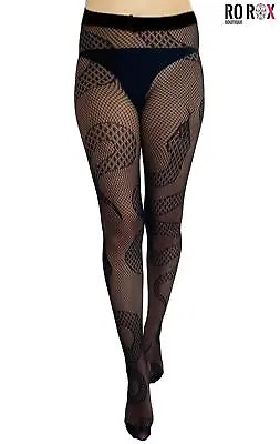 Pamela Mann Snake Net Tights Vintage Hosiery Gothic Alternative Fishnet • $16.17