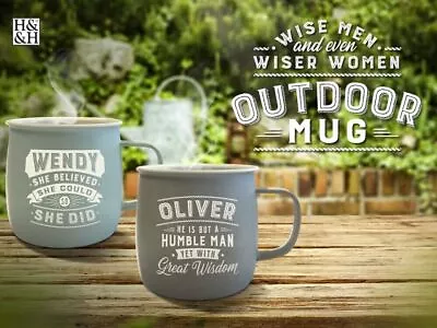 * Pre-Personalised Outdoor Mug Camping Travel Tea Coffee - Mum Dad - Gift Mug * • £7.95
