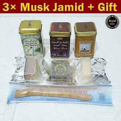 £14.46 • Buy 3X Hemani Musk Jamid Solid Perfume & Amber & Black Halal Fragrance Arabic + Gift