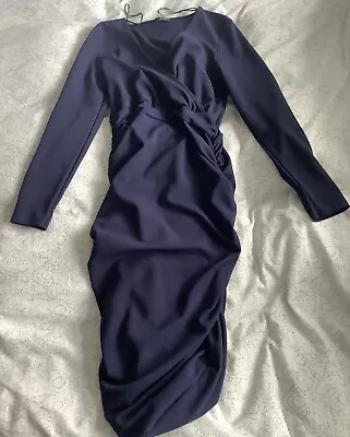 Womens Quiz Navy Long Sleeve Dress.size 10. Great Condition. • £1