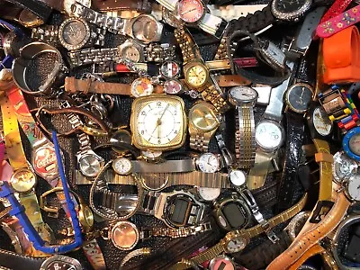 Huge 10lb Watch Lot Vintage/Modern SeikoCitizenSeth ThomasFossilHilfiger • $51