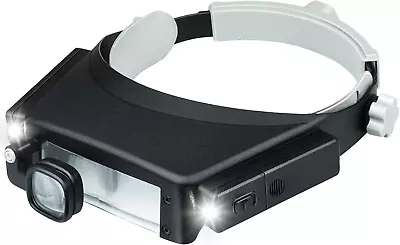 Headband Magnifier With Led LightHead Lamp Magnifying Glass1.5X 3X 6X 8X Jewele • $20.88