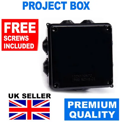 Abs Black Plastic Electronics Project Box Enclosure Hobby Case With Screws • £5.59