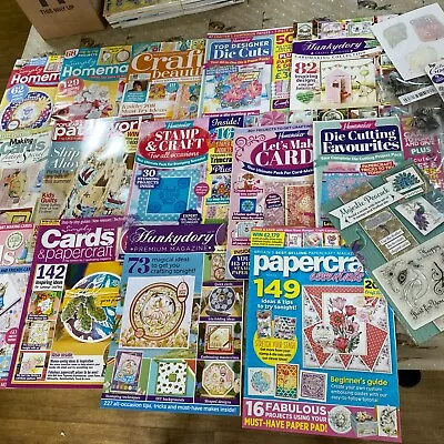 Bundle Joblot Of Card Making Craft Magazines X 14+Packs Of Stamps. • £7.49