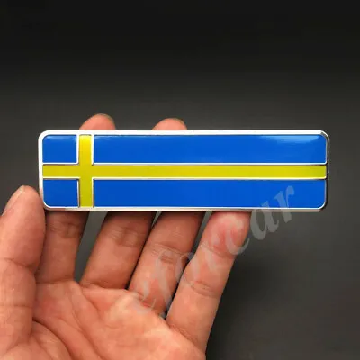 Metal Sweden Flag Car Auto Emblem Badge Gift Saab Motorcycle Fuel Tank Sticker • $4.90