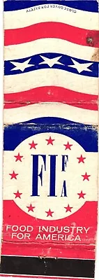 FIFA Food Industry For America Display Our Flag Vintage Matchbook Cover • $9.99