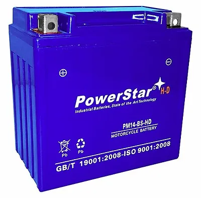 H-D POWERSTAR YTX14-BS Motorcycle Battery For Kawasaki 1200cc ZZR1200 2003 • $82.35