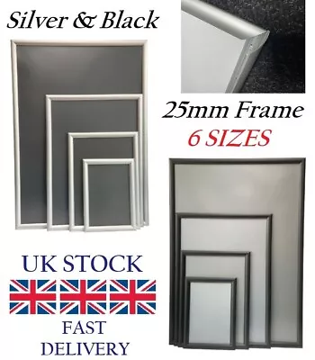 Snap Frame Poster Clip Frames Picture Photo A0-A5 Silver Black Aluminium • £150