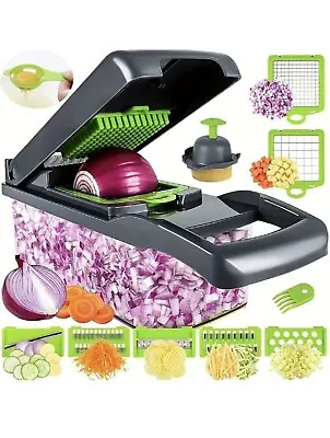 Vegetable Chopper 15 In 1 Kitchen SaladVegetable Cutter Slicer Fruit Dicer • £8