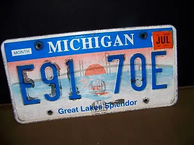 Michigan Great Lakes Splendor Mackinac Bridge Specialty License Plate E9170e • $12.95