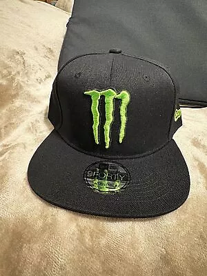 New Era Monster Energy Hat Cap One Size Black Green Snapback 9Fifty Adjustable • $25.78