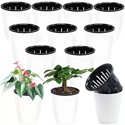 12 Pack 4 Inch Self Watering Plastic Flower Pots W/ Inner Pot For Inddor Plants • $23.99