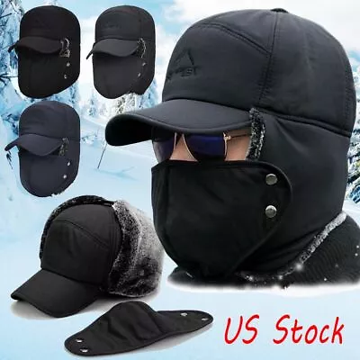 Men Winter Aviator Thick Hat Ear Flap Snow Ski Elmer Fudd Mask Hood Cap • $10.79