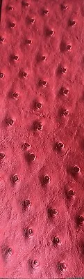 Red Ostrich Faux Vinyl Marine Grade UV Resistance Waterproof Fabric • $29.99