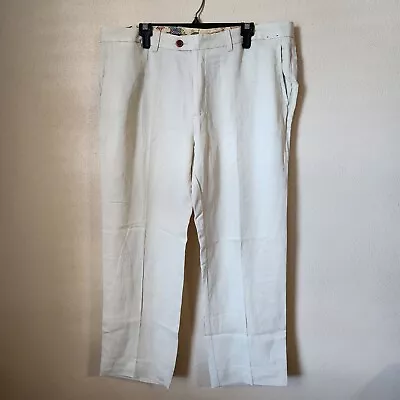 Tommy Bahama Linen Lyocell Cream Beige Dress Pants Mens Size 40x29 (Tag 38x32) • $19.95