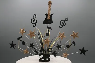 £14.99 • Buy Cake Topper Musical Notes Guitar Cake Decoration Stars On Wires 18th 21st 003