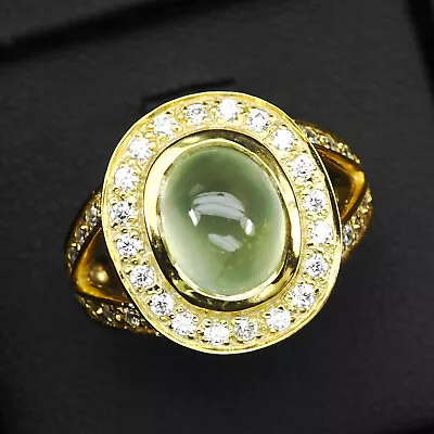 Beautiful Green Prehnite 3.50Ct 925 Sterling Silver Handmade Statement Rings • $24.99