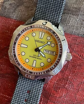 Seiko Solar Diver Watch -- Orange Dial • $75