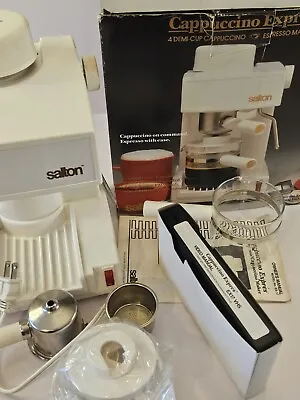 Vintage 1990 Salton EX-17 White Espresso Cappuccino Coffee Maker Machine Tested • $59.99