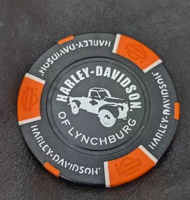 Lynchburg VA Truck Harley Davidson Motorcycles Poker Chip Orange Black White • $7