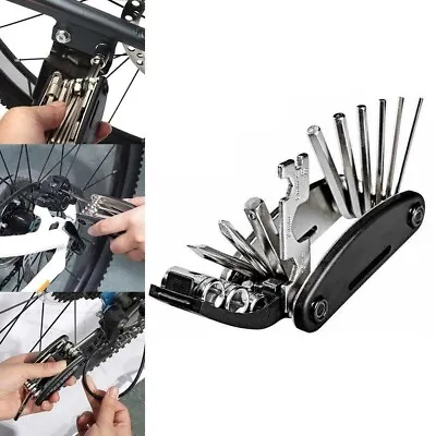 Bicycle Repair Tool Bike Pocket Multi Function 16 In 1 Folding Tool Kit • $7.50