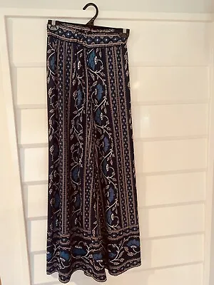 $26 • Buy TIGERLILY Womens Size 8 Patterned Wide Leg Pants. Super Comfy And Stretchy. Navy