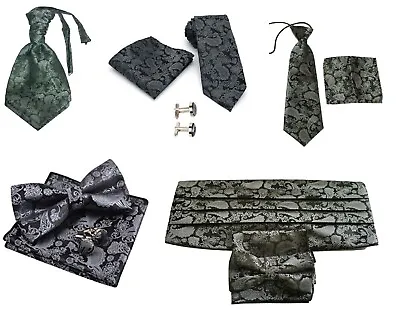 Bow Tie + Handkerchief Or Cummerbund Cufflink Kid Adult Set Paisley Collection • £5.99