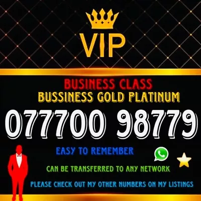 Gold Sim Card Diamond Platinum Mobile Number Sims :: 0777 00 987 • £79.99