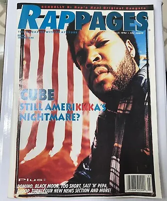 Vintage RAP PAGES Magazine (March 1994)  Ice Cube Hip Hop Rap • $150