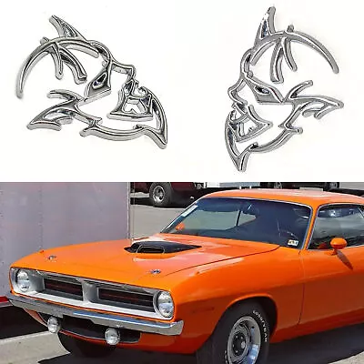 2x Chrome Devil Cat Hellcat Demon Fender Side Emblem Badge 3D Decal Sticker • $18.86