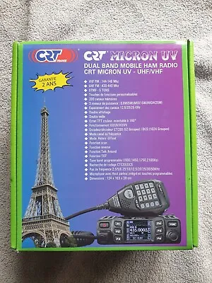 £60 • Buy CRT Micron UV Dual Band PMR VHF & UHF FM Mobile Ham Radio Transceiver