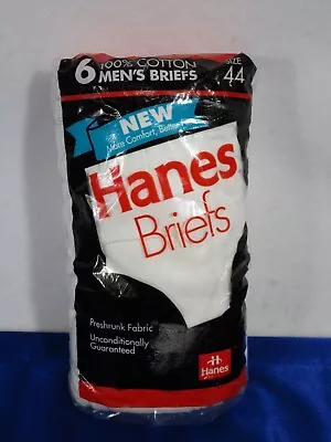 Hanes Vintage Size 44 Briefs 6pack Mens Style 2249U Made In USA 1992 • $19.95